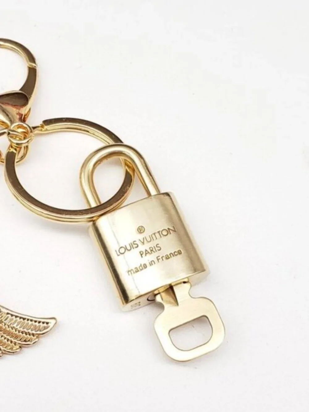 Authentic Louis Vuitton Lock & Key Gold ✨ Unbranded Keychain Bag Charm LV